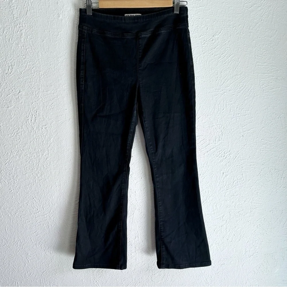 Free People In My Feelings Cropped Slim Flare Jeans Black Sz Small